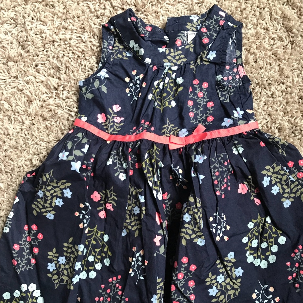 Beautiful navy/floral/coral dress and bloomers